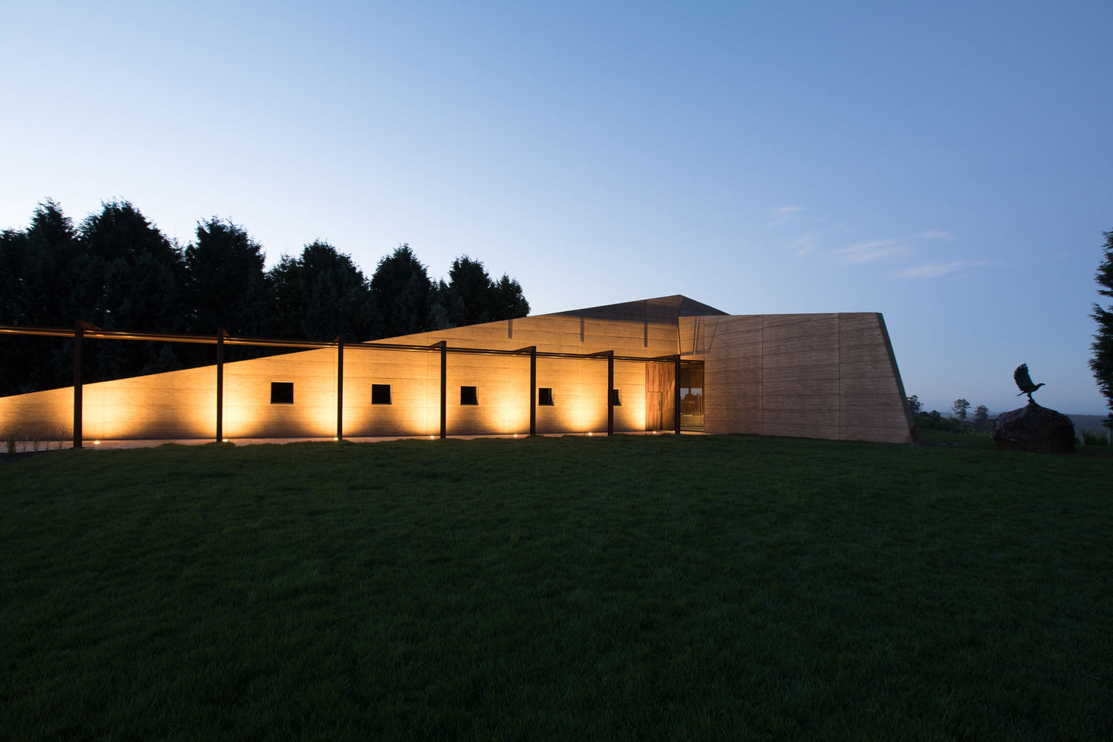 Clover Hill Wines cellar door at sunset, Pipers Brook, Tasmania